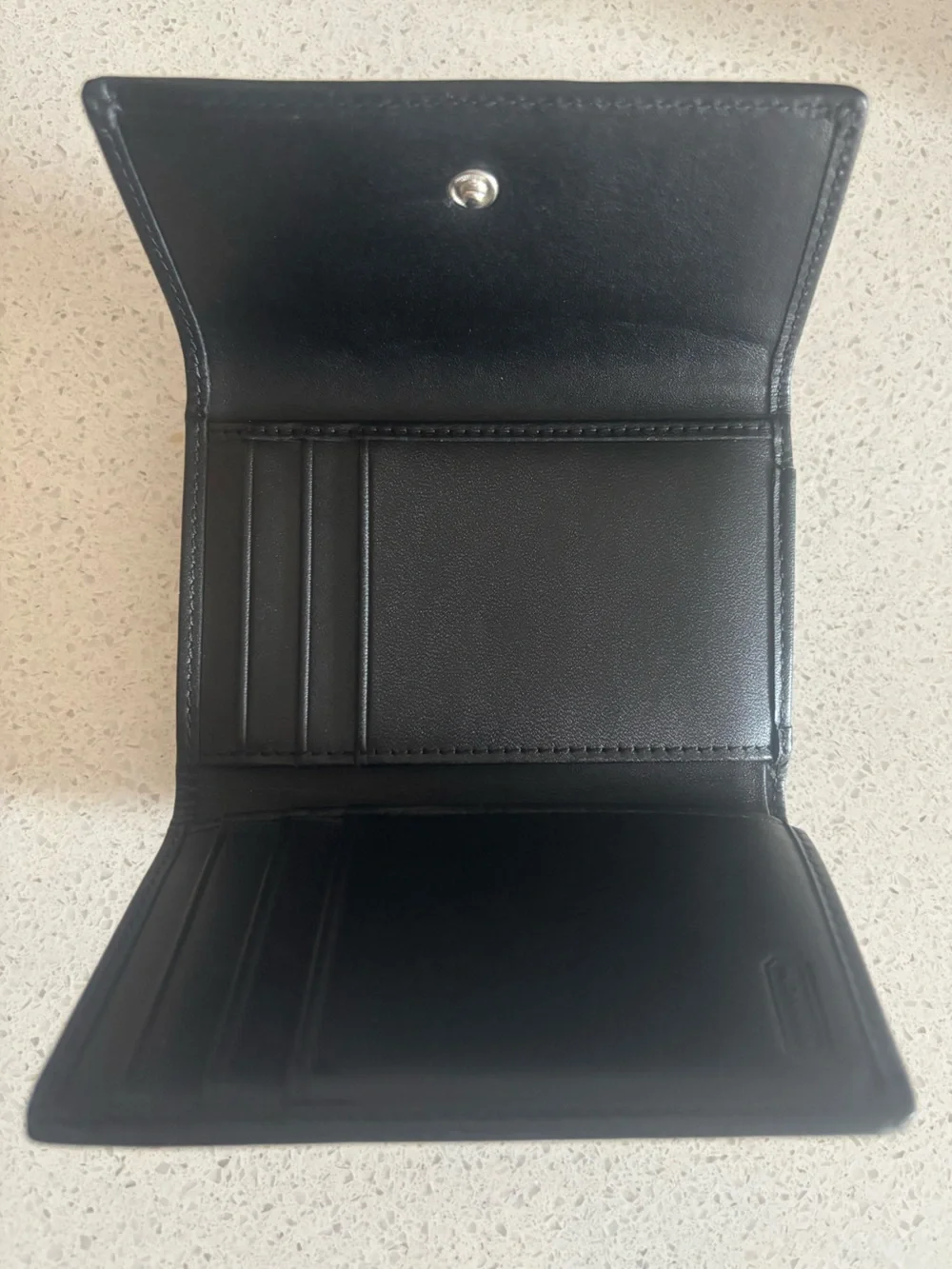 Coach Black Signature Jacquard Trifold Wallet